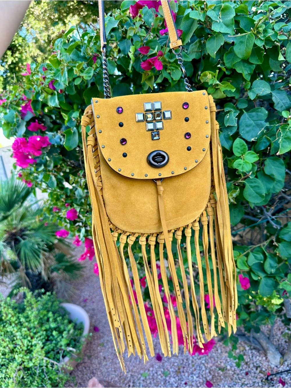Gorgeous mustard fringe 1941 coach purse